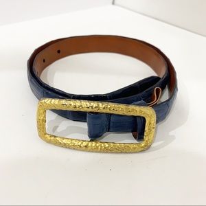 Carlisle Genuine Caiman Crocodile skin belt Sz Small